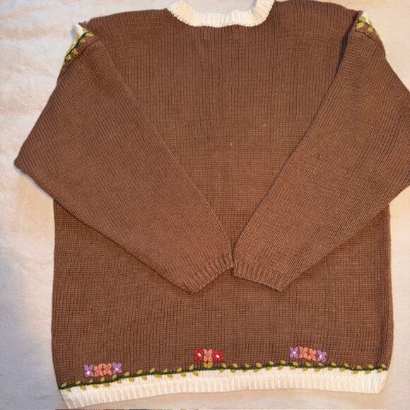 Jennifer Reed Sweater Womens Hand Knit Cottagecore Grannycore Sz Large/XL - Picture 2 of 8
